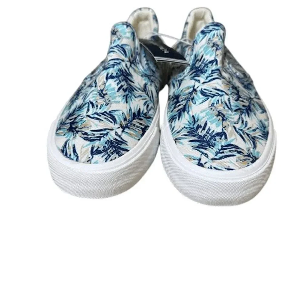 NWT Nautica Candler Canvas Slip On Shoes in Navy Palm Print Men's Size 9‎